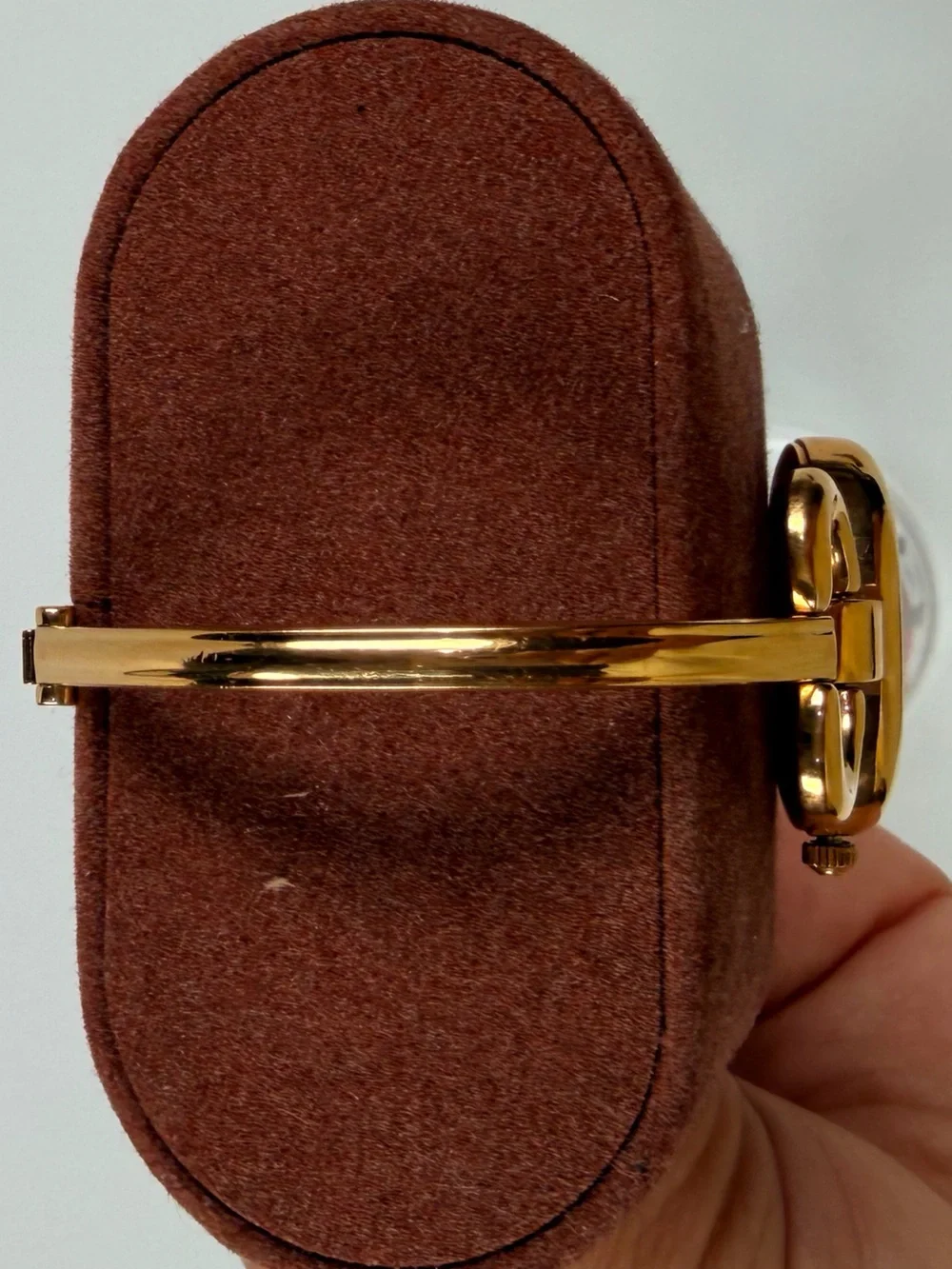 Gucci Gold-Tone Bracelet / Bangle Watch with Black Dial